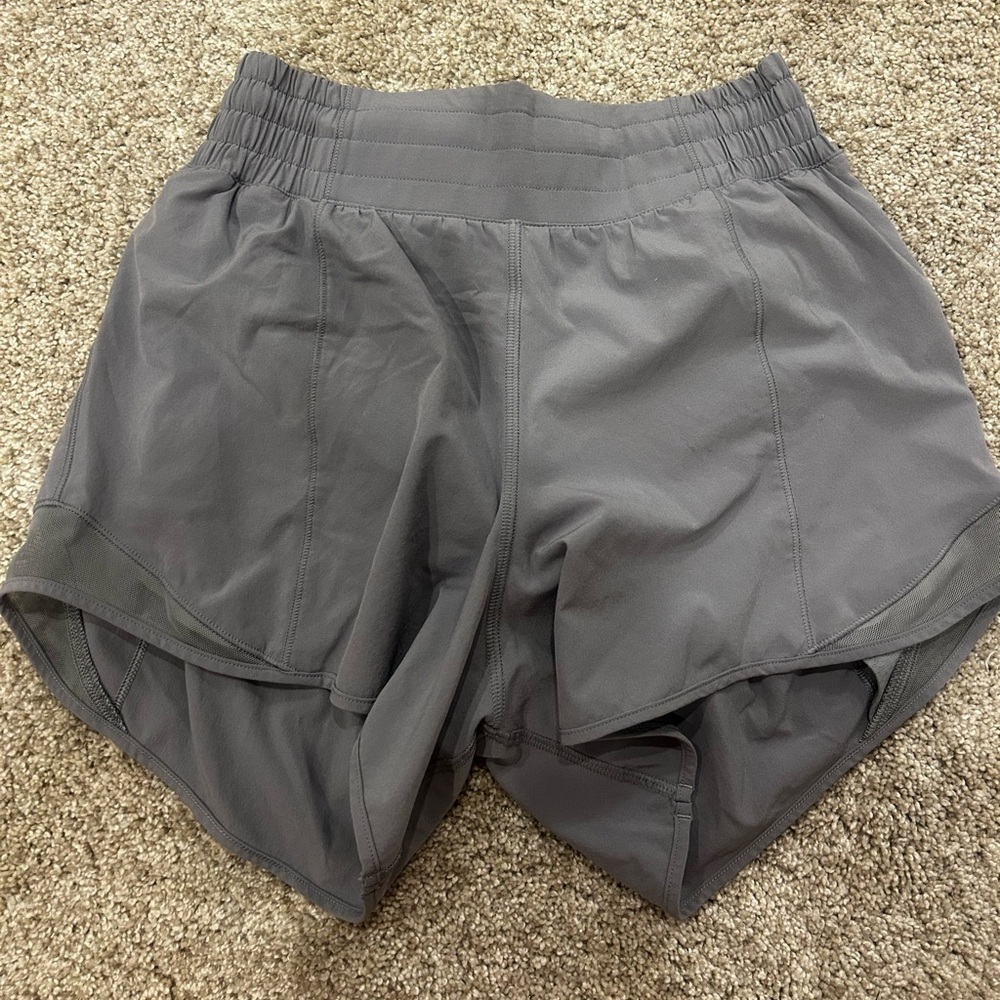 Lululemon high rise hotty hot shorts 4” inseam in rhino grey limited edition
